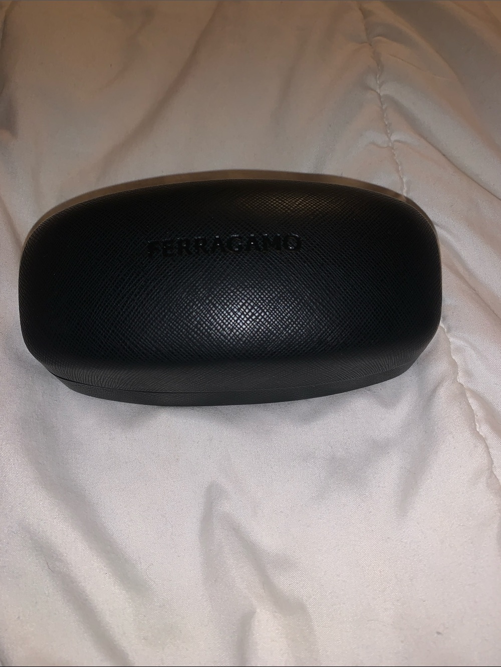 Salvatore Ferragamo Black Textured Eyewear Case